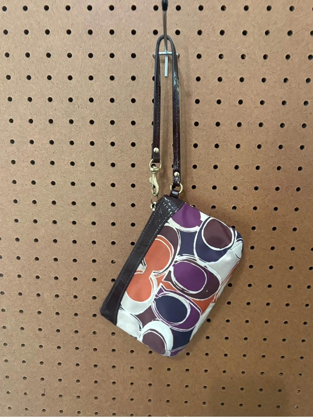 Coach Signature Ashley Scarf Print Wristlet Pouch